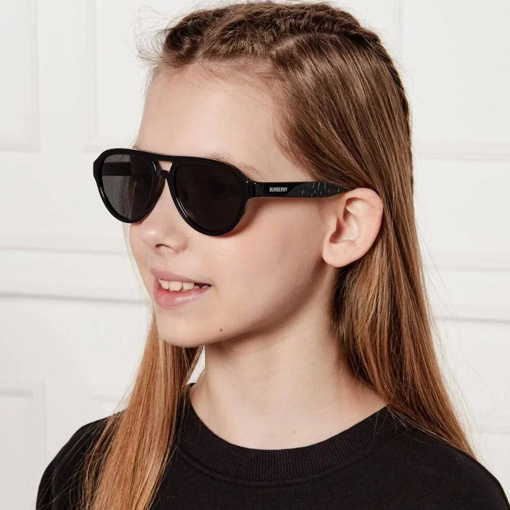 Burberry Kids JB4005U 418287 Aviator Sunglasses - Green/Grey